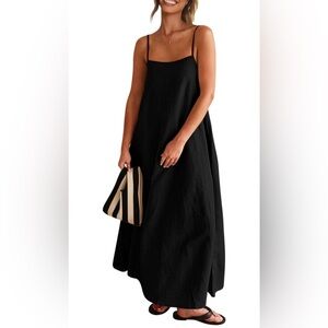Black linen maxi dress size XL/16